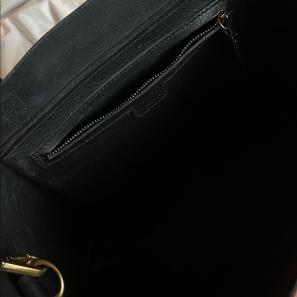 Madewell medium transport Black Leather Tote Bag - Picture 6 of 8